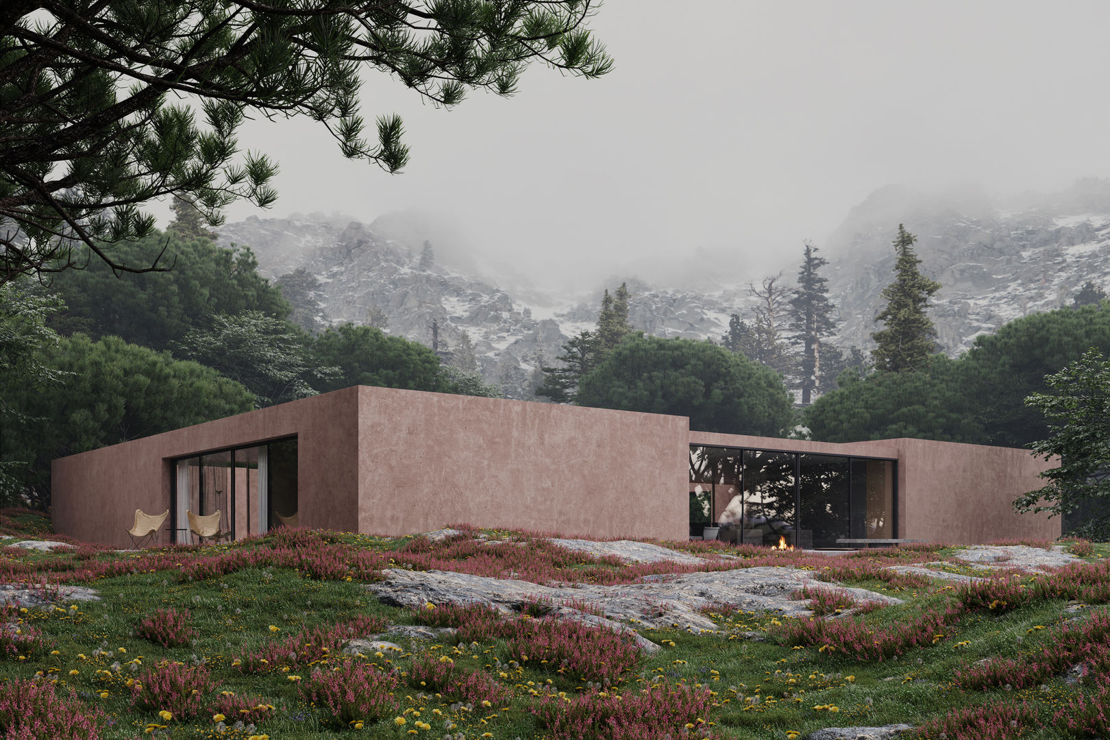 House in Serra da Estrela, Rendergram Rendergram Дома на одну семью Бетон