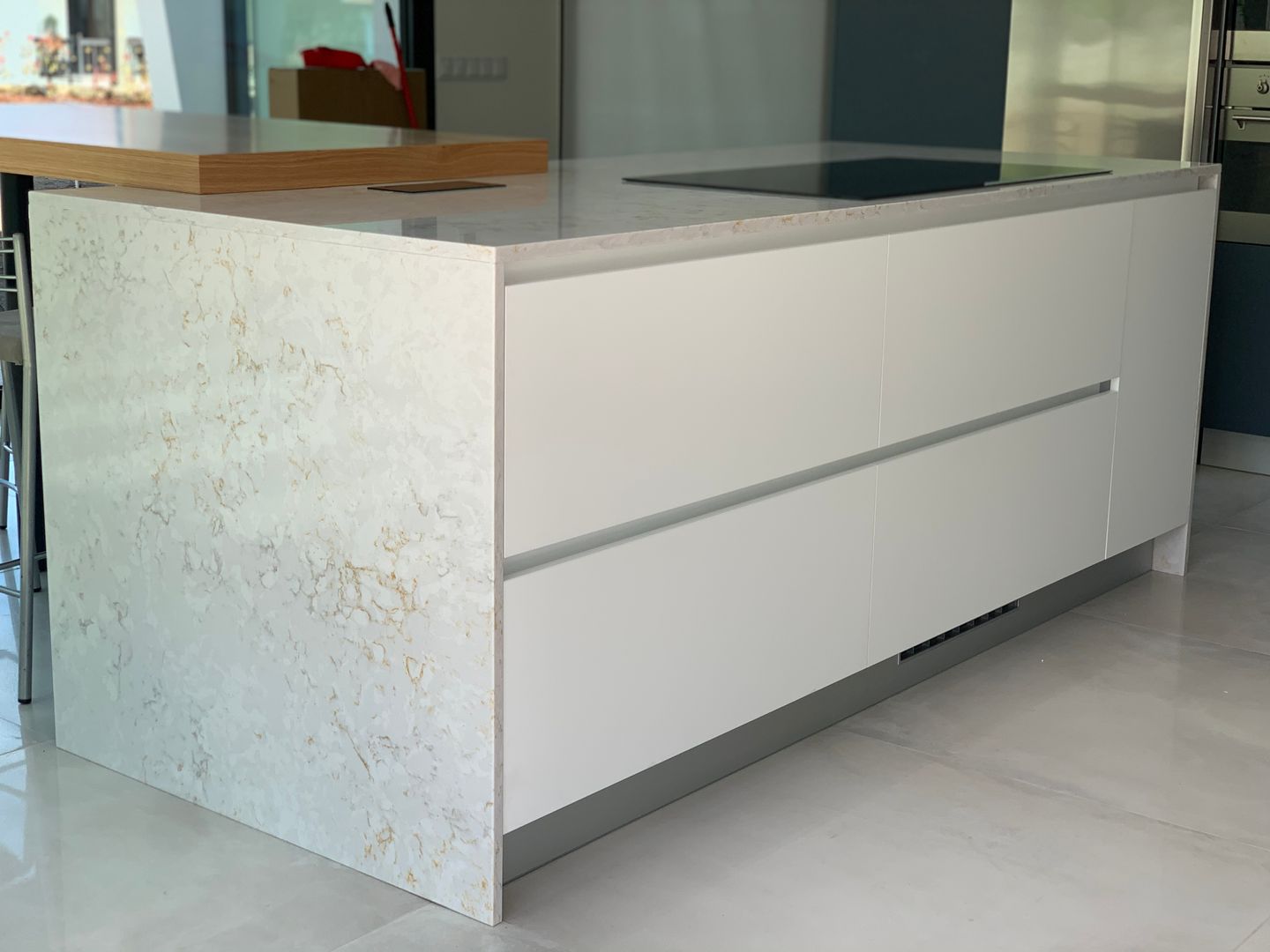 Projeto a cinza e branco , ADN Furniture ADN Furniture Dapur Modern Bench tops