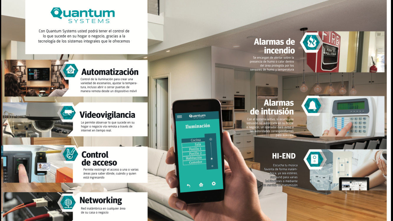 Control, y Monitoreo de tu casa desde tu Celular, o por comandos de voz Quantum Systems Casas de estilo moderno Artículos del hogar