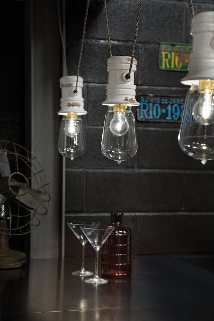 Vintage Industrial Style Lamps and Wall Lights Handmade Made in Italy, MODALYSSA STORE DI R.A. MODALYSSA STORE DI R.A. Dining room سرامک Lighting
