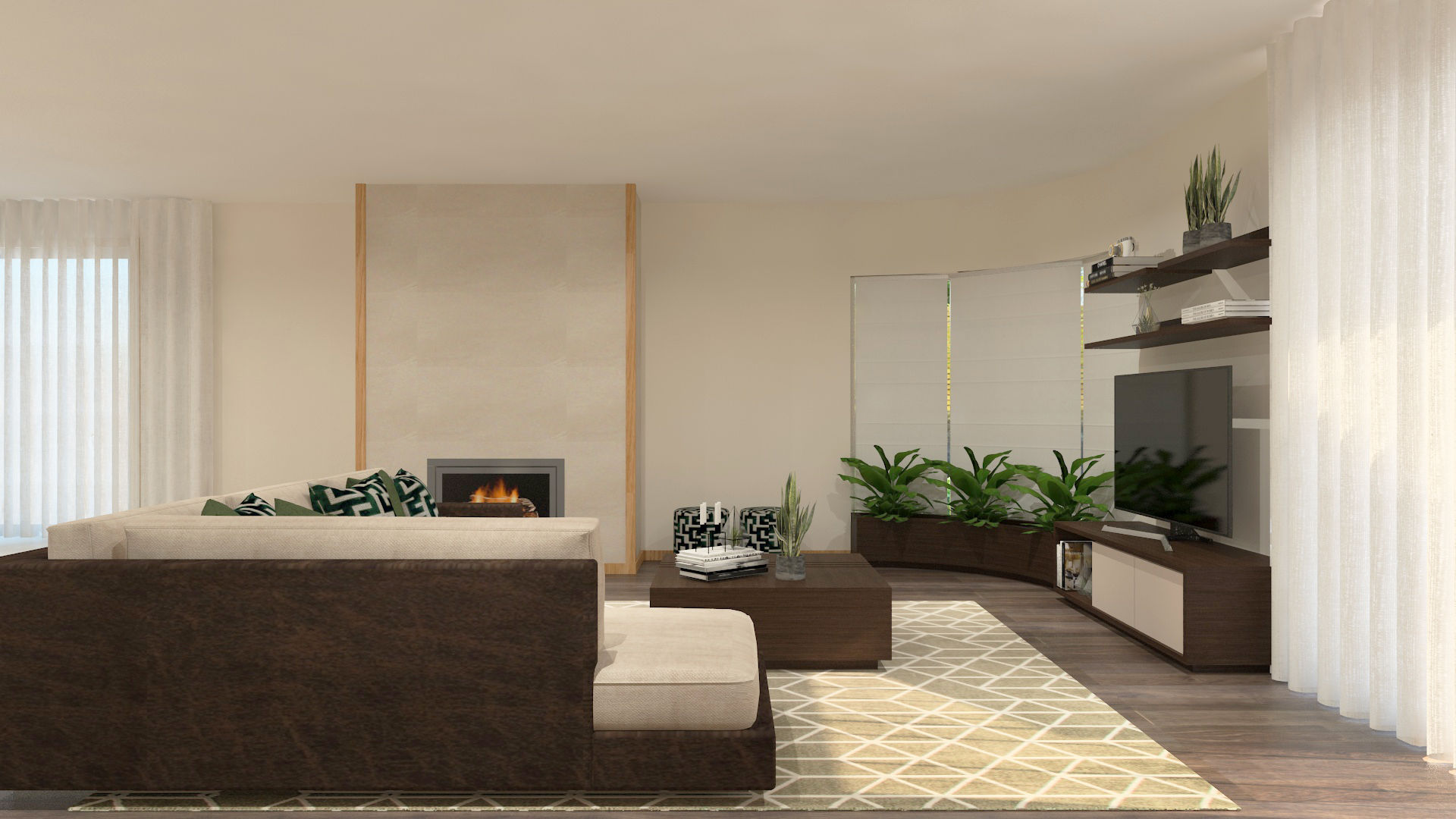 Projecto de Design de Interiores para Hall e Sala de Estar e Jantar ...