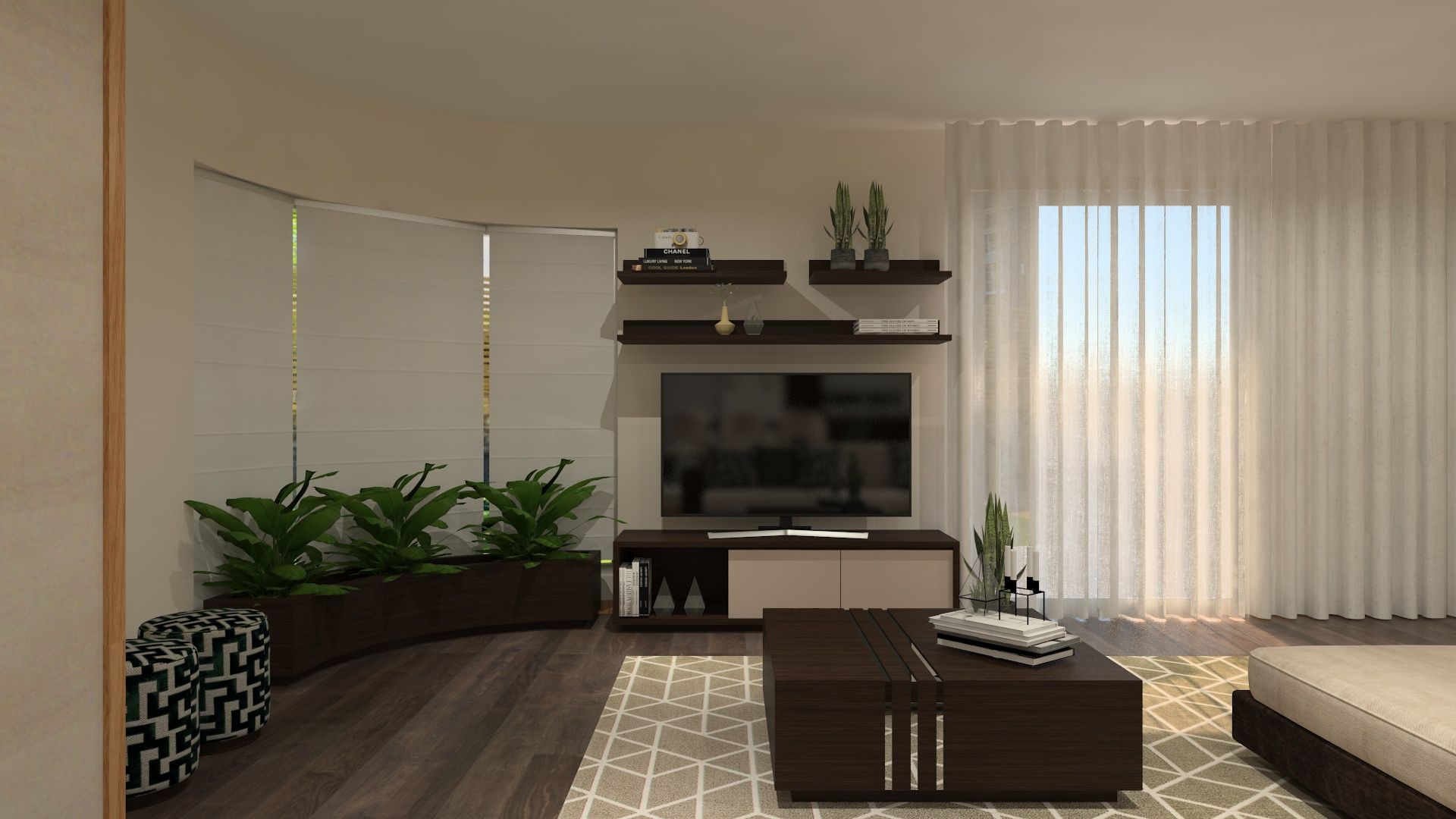 Projecto de Design de Interiores para Hall e Sala de Estar e Jantar ...