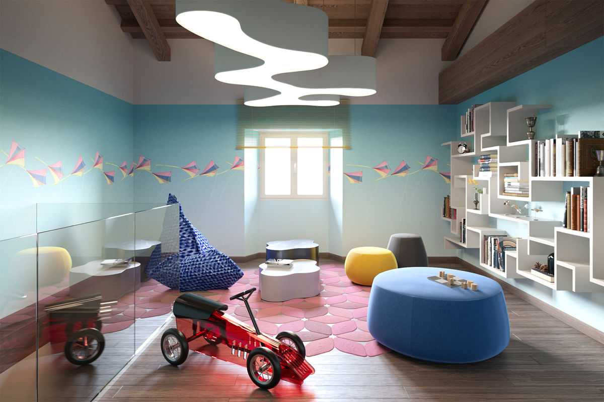 Appartamenti via Portanuova, Studio Visuali Studio Visuali Dormitorios infantiles de estilo moderno