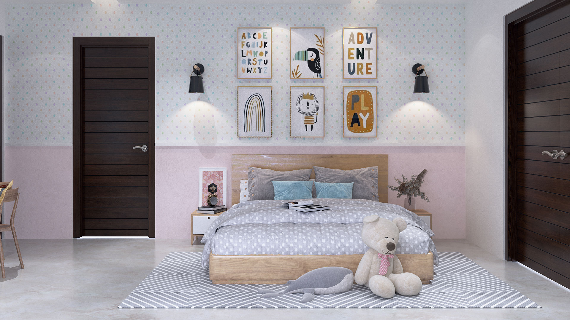 Daughter's room designed in pink and white theme homify Eclectic style nursery/kids room kids room interior ,daughter room designs, interior designer in delhi, interior designer in Gurgaon, Interior designer in Noida