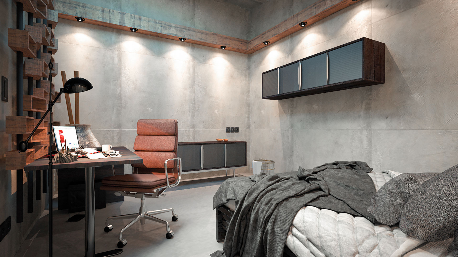 homify Small bedroom Concrete