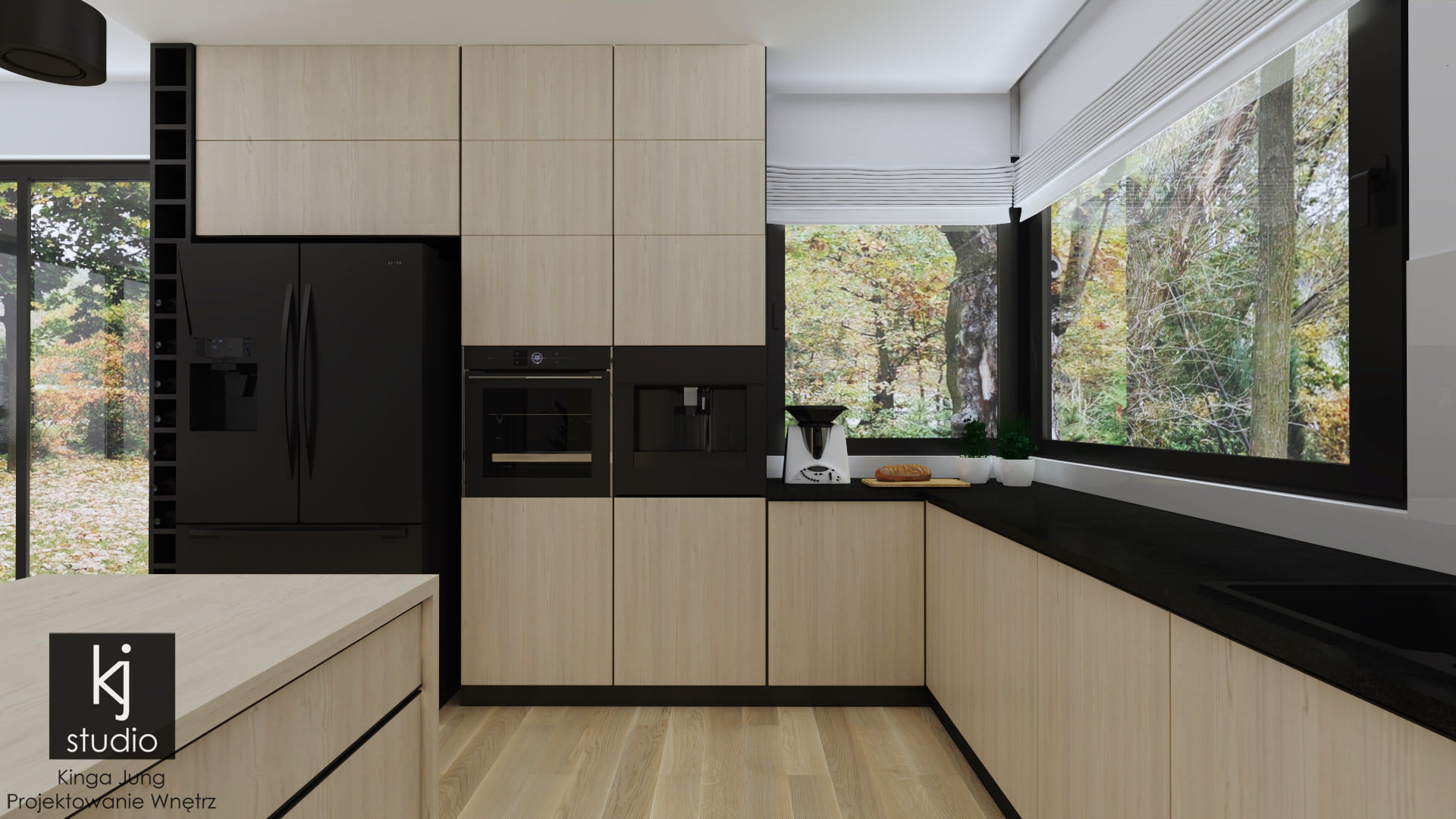 Nowoczesna kuchnia, KJ Studio Projektowanie wnętrz KJ Studio Projektowanie wnętrz Built-in kitchens Wood Wood effect