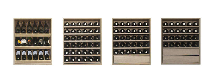 Modules with Display Shelves or Removable Shelves with or without Drawers homify Wine cellar MDF garrafeiras, adega, estante para garrafas, gavetas, prateleiras amovíveis, prateleiras de exposição,Wine cellar