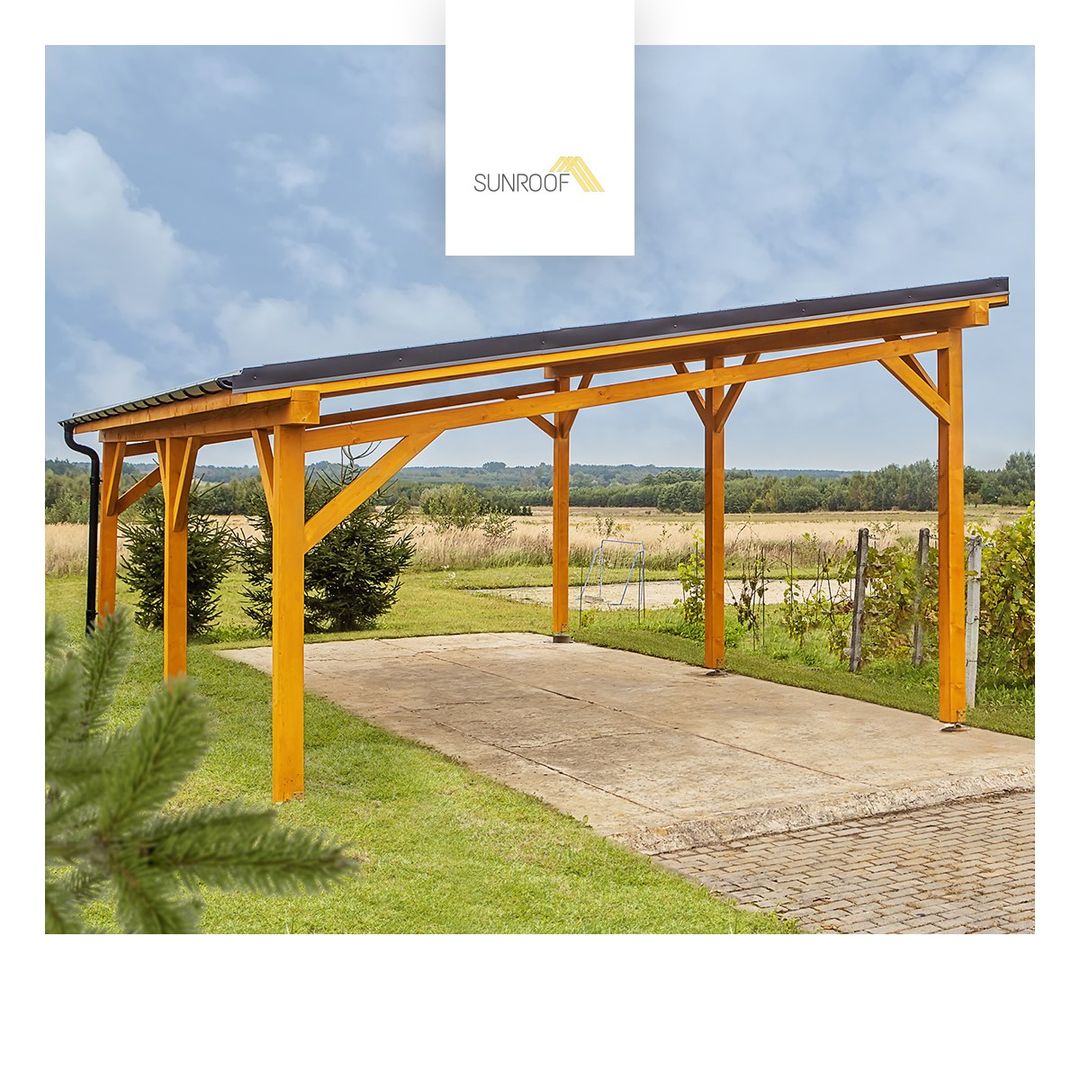 Convierte tu cochera en un generador de energía SunRoof Garajes de estilo moderno Madera maciza Multicolor