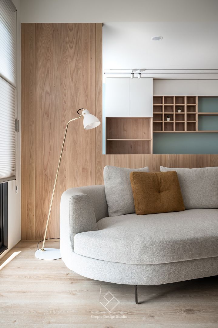 環・抱《高峰匯》, 極簡室內設計 Simple Design Studio 極簡室內設計 Simple Design Studio Moderne woonkamers Hout Hout