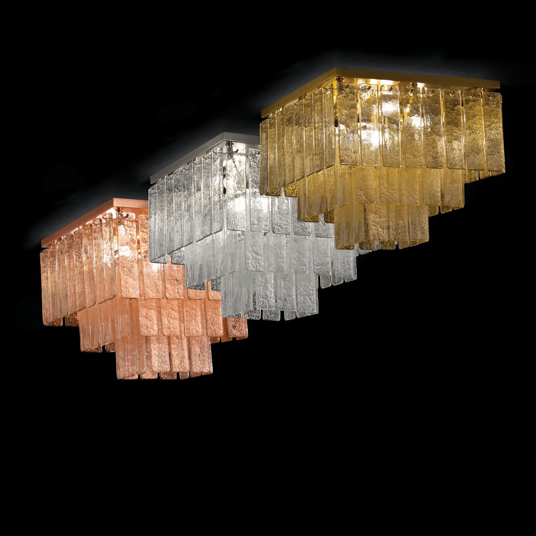 CHARLESTON: la plafoniera realizzata in vetro di Murano, MULTIFORME® lighting MULTIFORME® lighting Casas Acessórios e Decoração