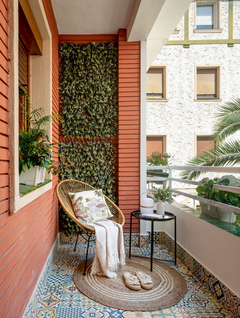 Terraza con encanto, Erika Suberviola Interiorismo & Feng Shui Erika Suberviola Interiorismo & Feng Shui Балкон и терраса в стиле модерн Растения