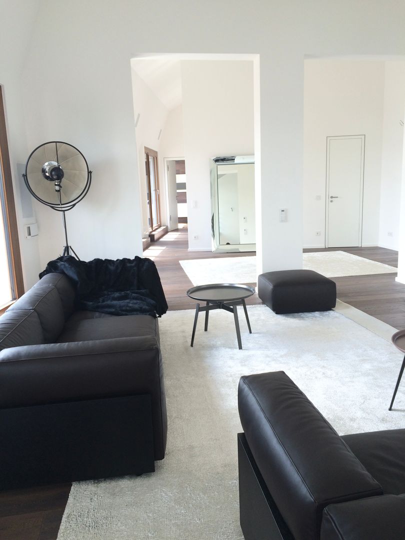 Penthouse, wertdesign andrea mörsdorf wertdesign andrea mörsdorf 미니멀리스트 거실