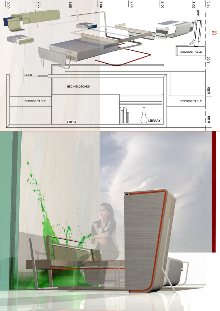 Vetro, metallo colore e legno sbiancato: 7073 BEDROOM , Christian Tattoli Christian Tattoli Küçük Yatak Odası Ahşap Ahşap rengi