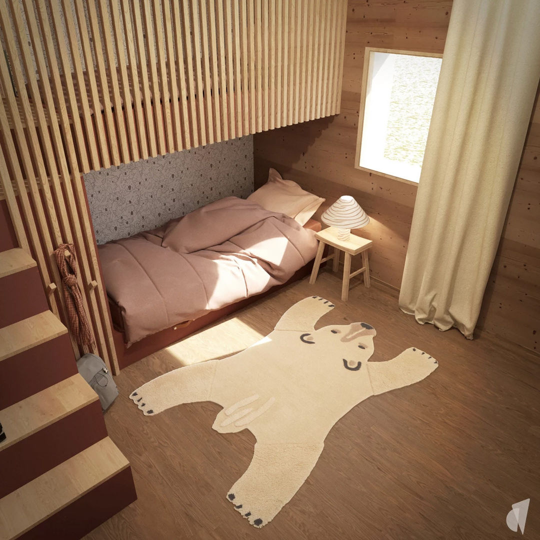 Une chambre d'enfant dans un chalet, Studio Coralie Vasseur Studio Coralie Vasseur Nursery/kid’s room Wood Wood effect