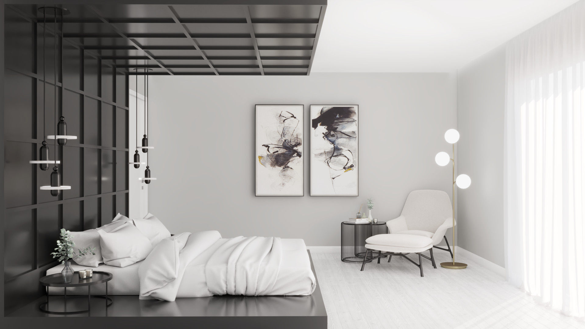 Moradia Contrastes (Design de Interiores), NURE Interiores NURE Interiores Dormitorios de estilo moderno