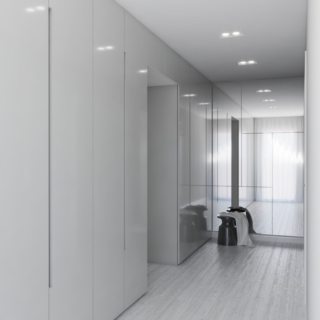 Closet NURE Interiores Closets modernos luxo,moderno,branco,preto,clean,espelho,closet,minimalista