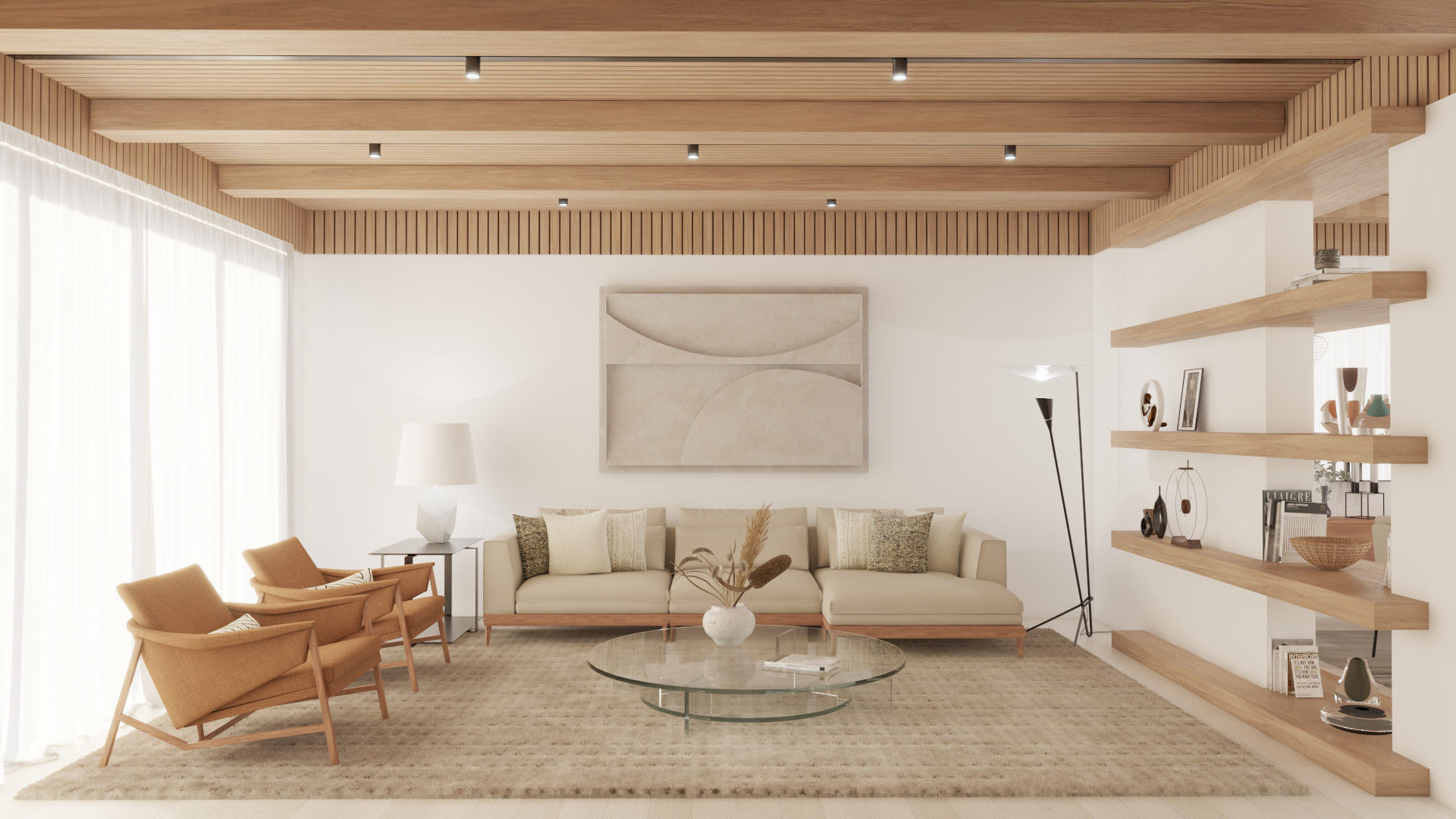 Casa serena (Design de Interiores), NURE Interiores NURE Interiores Salones de estilo moderno