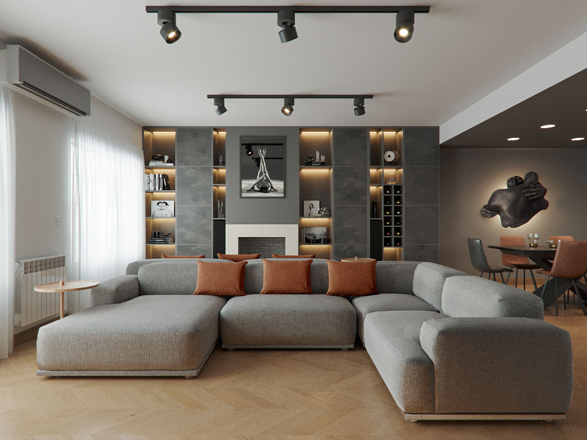 Moradia Estoril, Baobart Arquitetura e Design Baobart Arquitetura e Design Modern living room