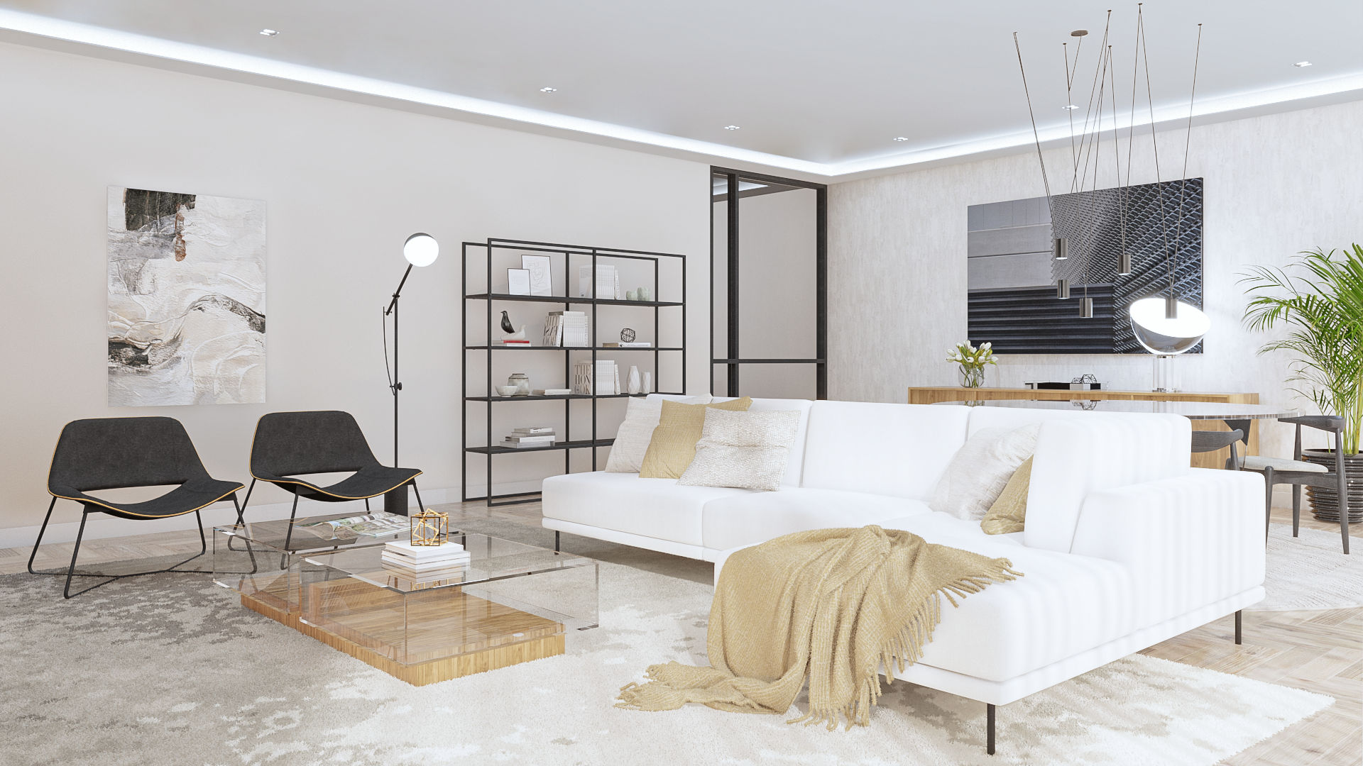 Apartamento Sofisticado (Design de Interiores), NURE Interiores NURE Interiores ห้องนั่งเล่น