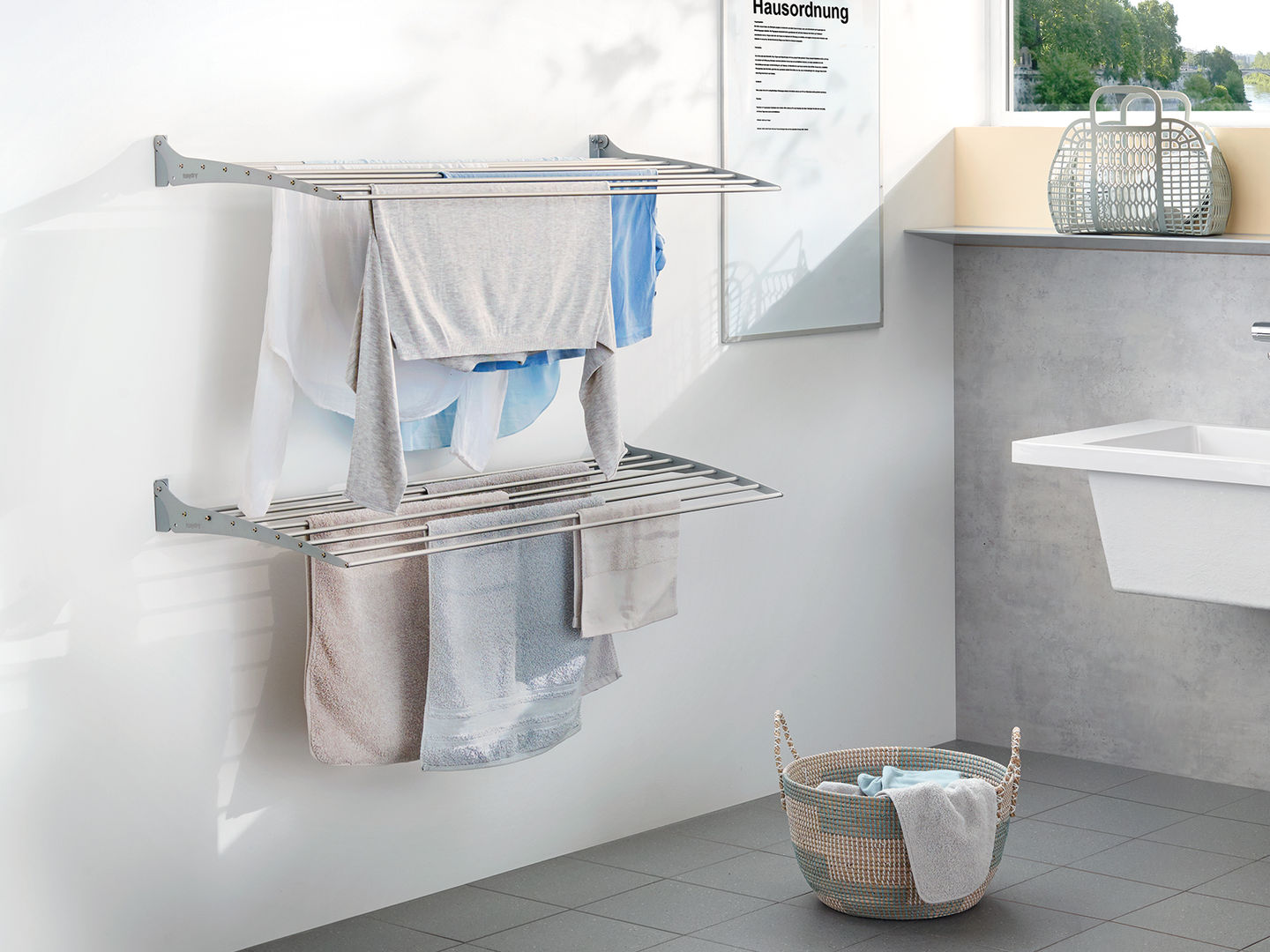 Wall-mounted drying rack Foxydry Casas de banho minimalistas Sanitas