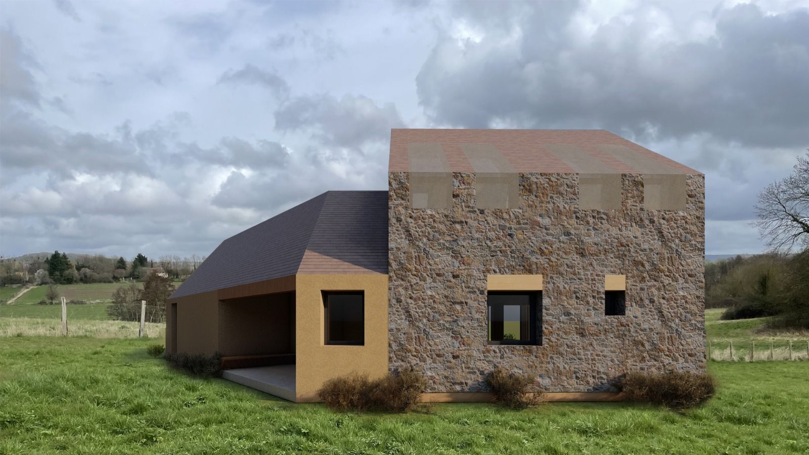 reforma de una casa de piedras en Normandia, MuDD architects MuDD architects Dom pasywny