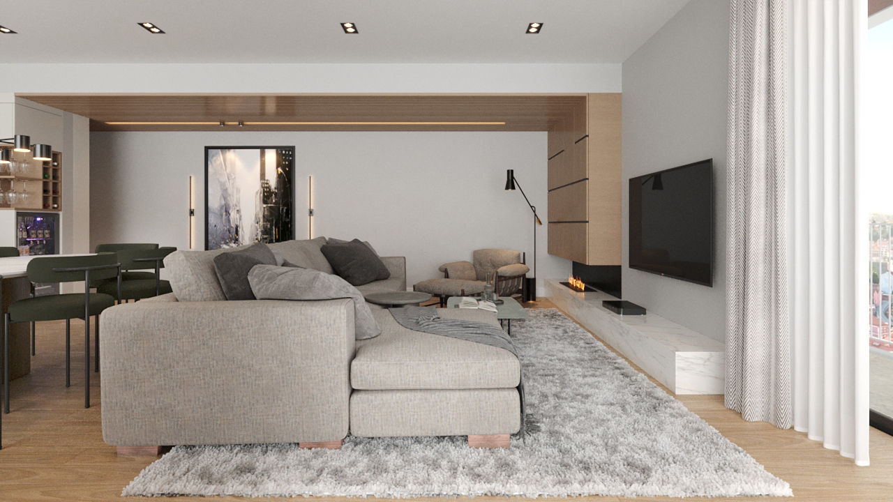 LOTUS LIVING MIRA FLORES Amanda Neves Redesign Projetos Salas de estar modernas