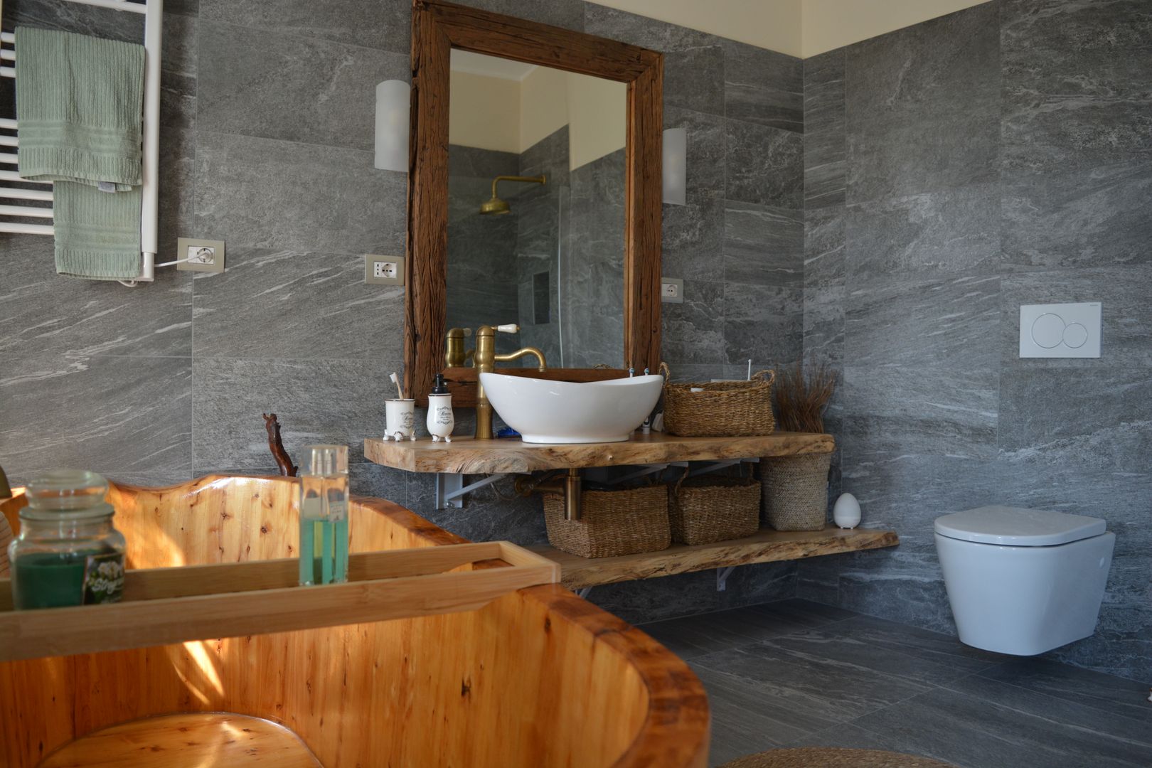 CASA M+S Alessandro Jurcovich Architetto Bagno rurale PIETRA,BAGNO