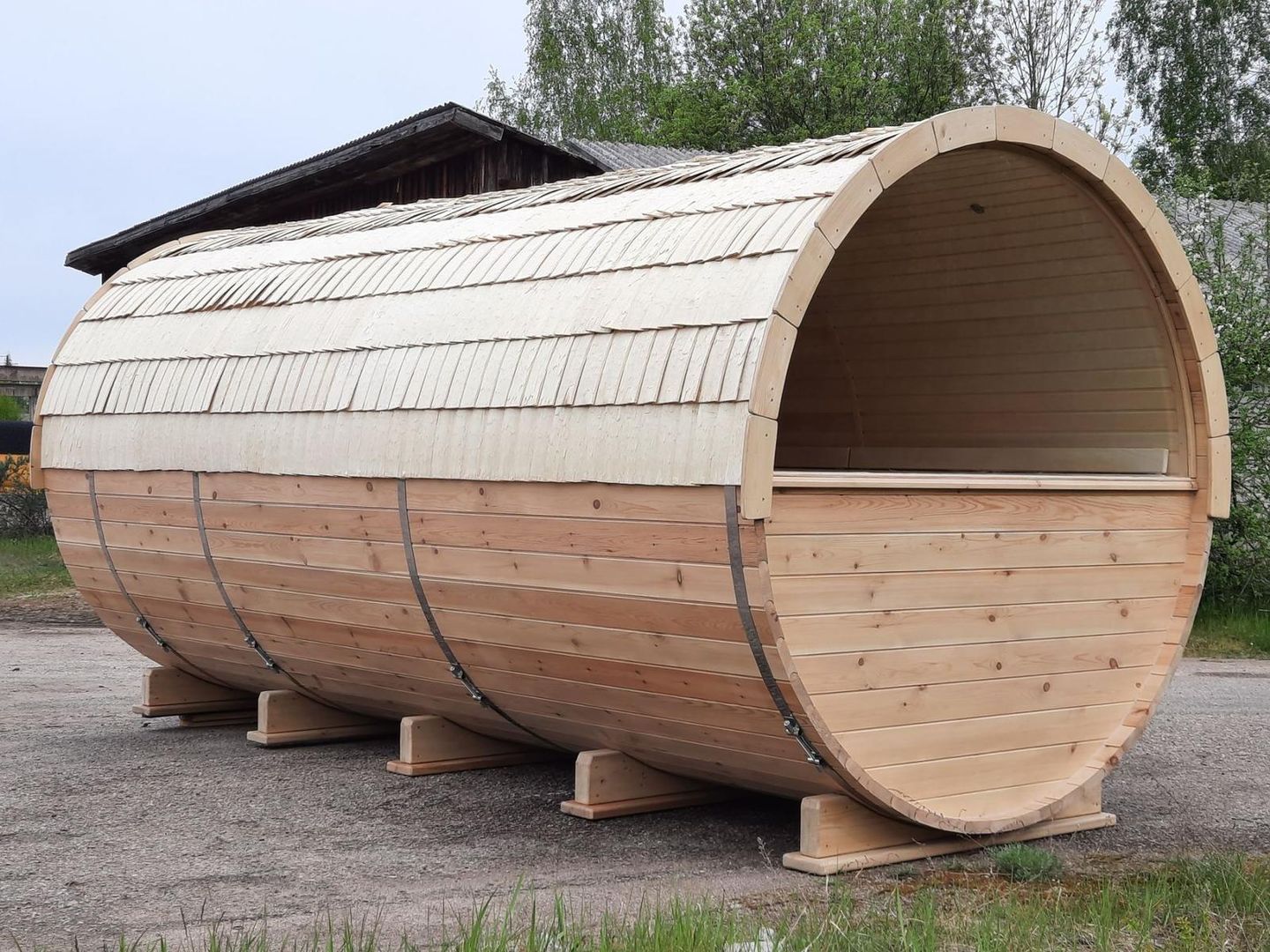 Sauna ecologica finlandese outdoor , PRODUZIONE TINOZZA (HOTTUBE) SAUNE DA ESTERNO (Legno progetto Online) ditta di Audrone Krasauskiene PRODUZIONE TINOZZA (HOTTUBE) SAUNE DA ESTERNO (Legno progetto Online) ditta di Audrone Krasauskiene Sauna