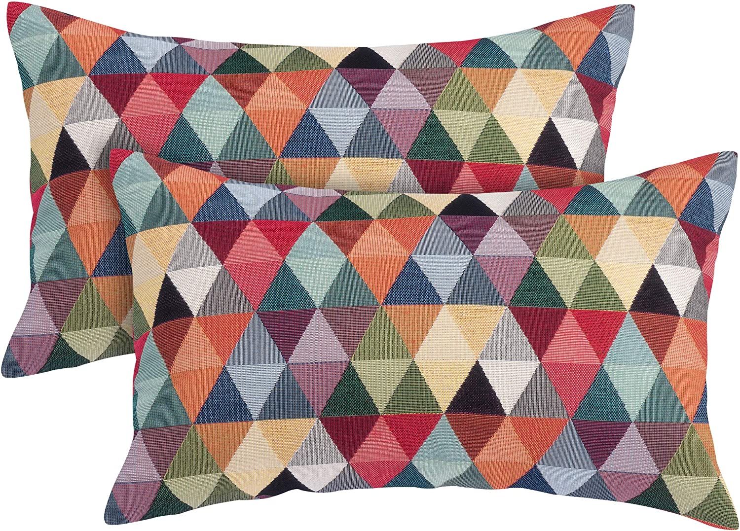 Set of 2 Sofa Cushions Press profile homify Mais espaços Marrom, produtos, Retângulo, Verde, Têxtil, Rosa, Triângulo, Manga, Linha, Água