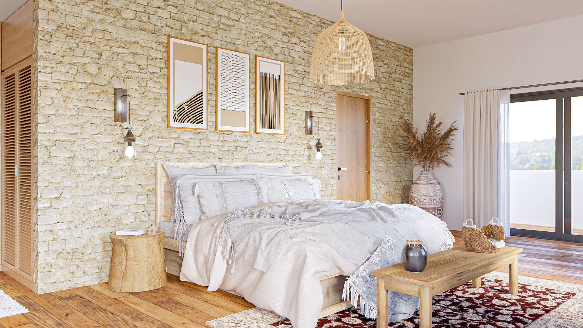 AMENAGEMENT D'UNE CHAMBRE D'HÔTEL - LE PATIO - LOME TOGO Francine Soher Chambre à coucher principale Imeuble, Propriété, Meubles, Fenêtre, Confort, Plante, Ébénisterie, Bois, Cadre de lit, Textile