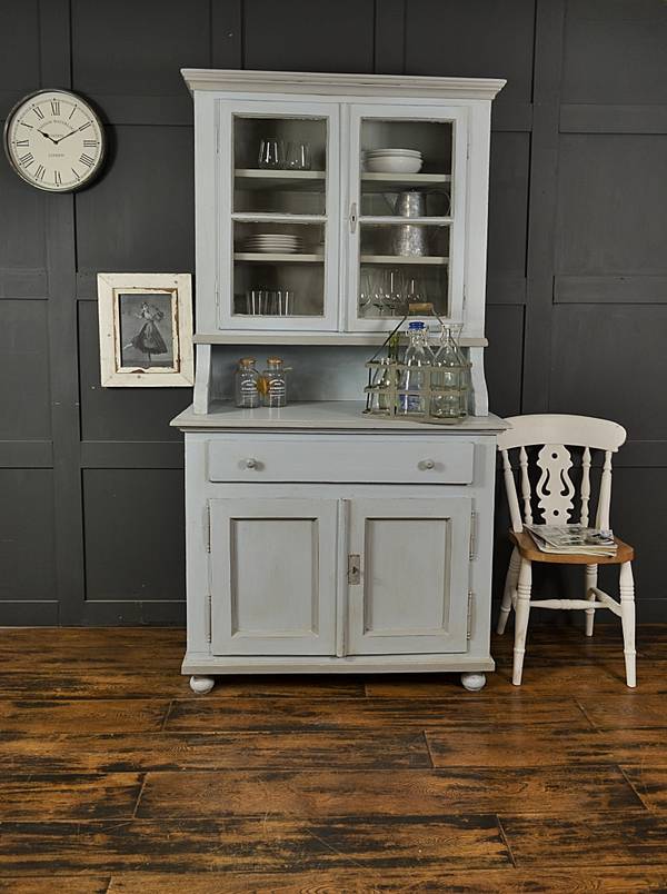 Shabby Chic Pastel Blue Grey Antique Pine Kitchen Dresser homify