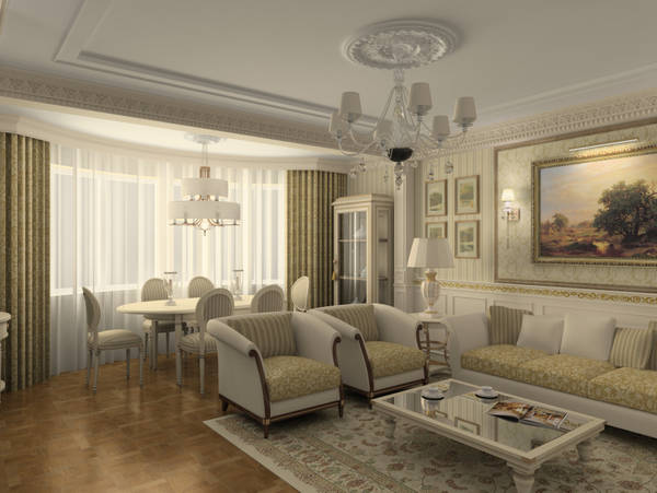 Дизайн интерьеров квартиры в классическом стиле, г. Екатеринбург