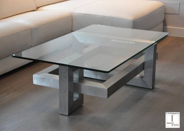 MESA CENTRO ACERO MIXTA, mesa moderna para ambientes con estilo de