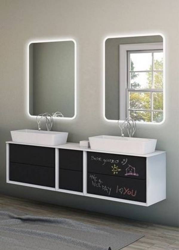 Mobile bagno moderno arreo sospeso 140x46 o 176x46 in 3 colori