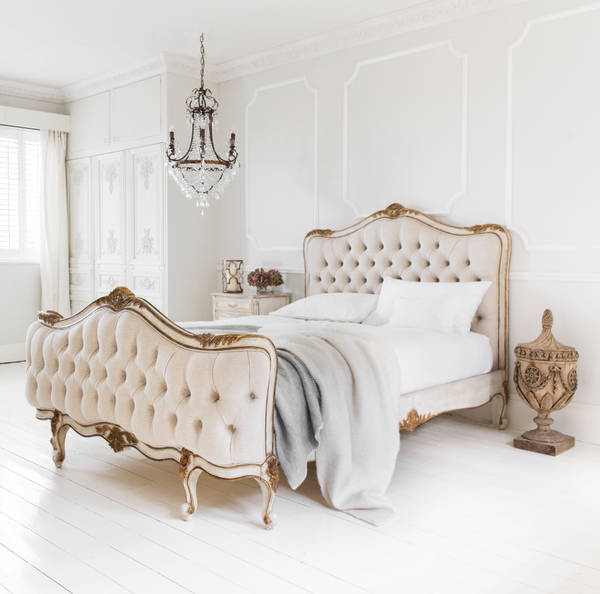 French country upholstered bed sale