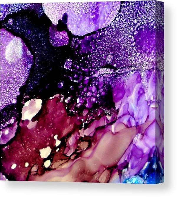Purple, Black And White Alcohol Ink Art By Mulew Art