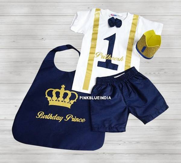 Royal Prince Charming 1st Birthday Costume Infant kids Baby